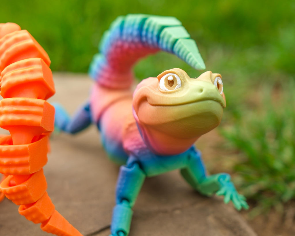 Leopard Gecko Toy Multicolor 3D Printed