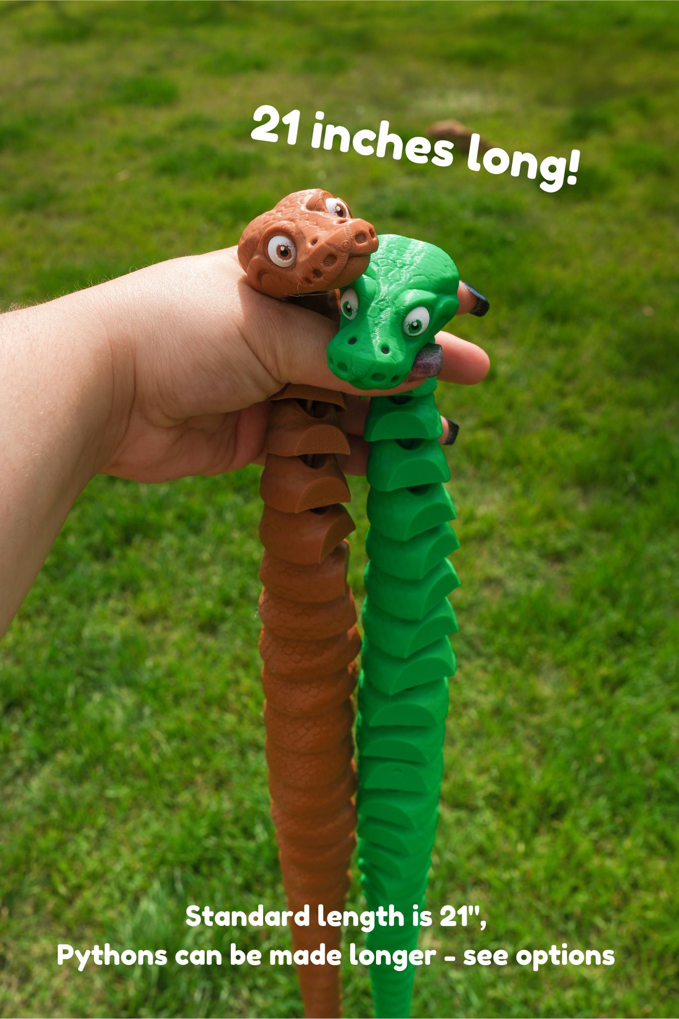 Ball Python Articulated Multicolor 3D Printed Toy - Multiple Colors