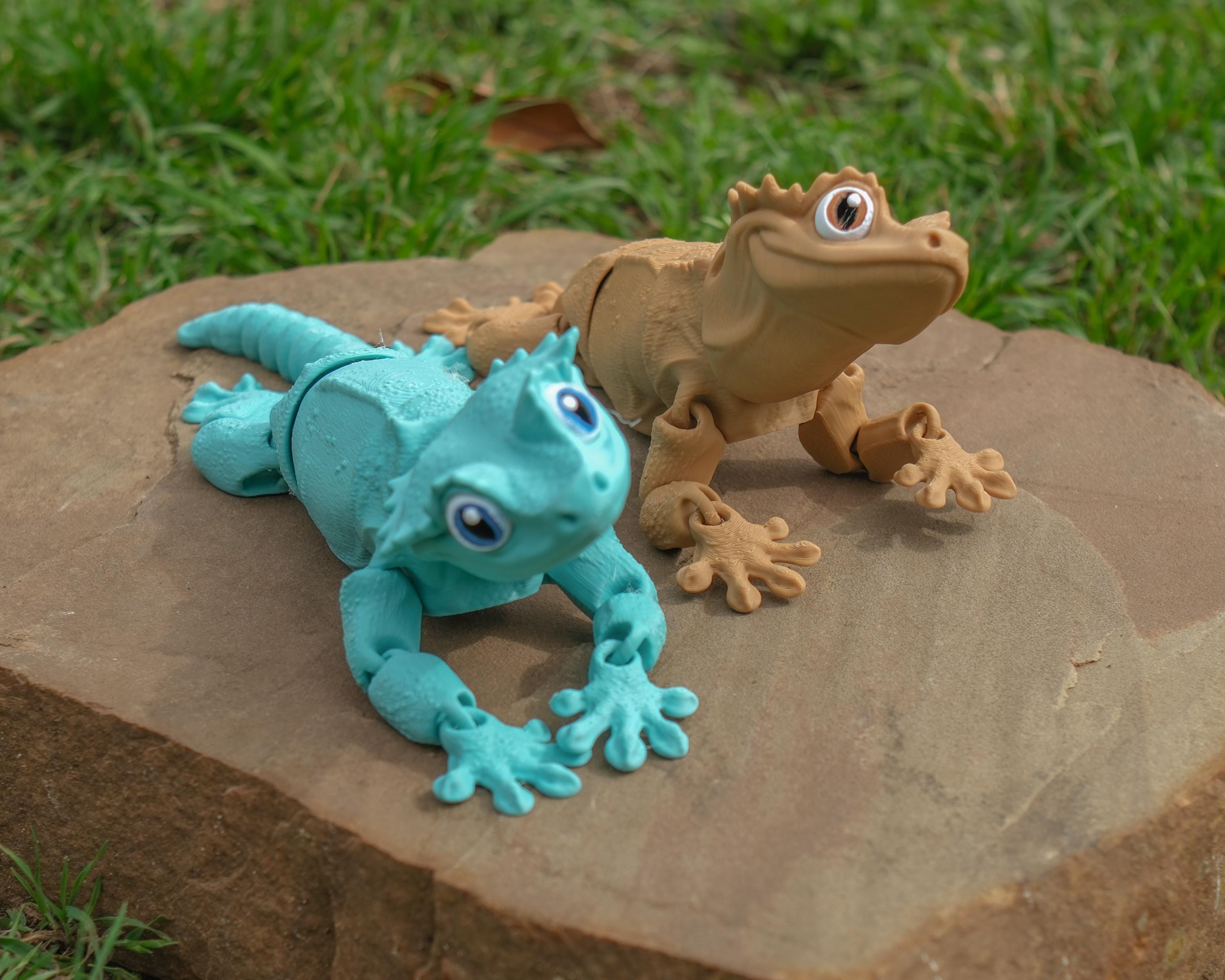 Crested Gecko Multicolor 3D Printed Toy
