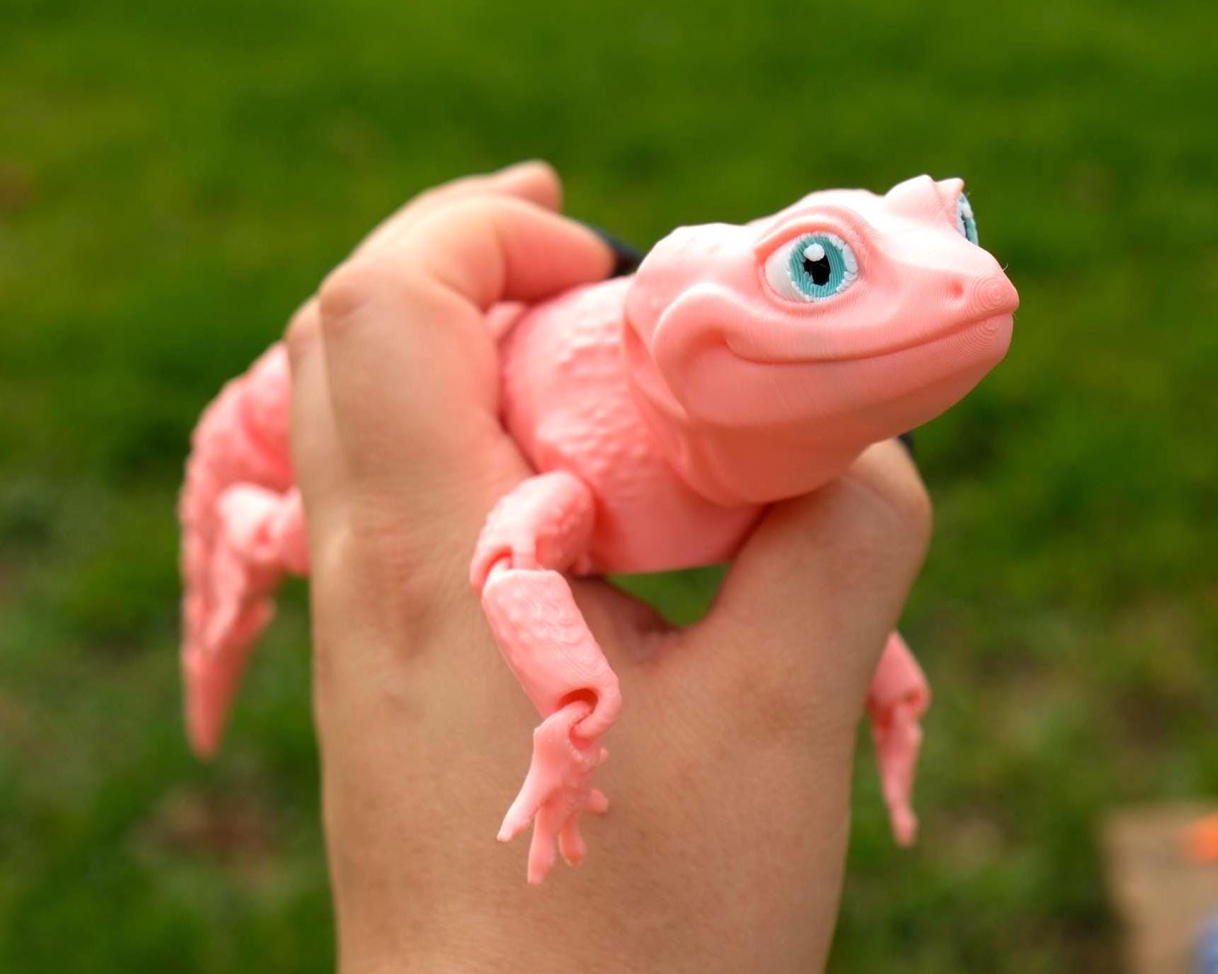 Leopard Gecko Toy Multicolor 3D Printed