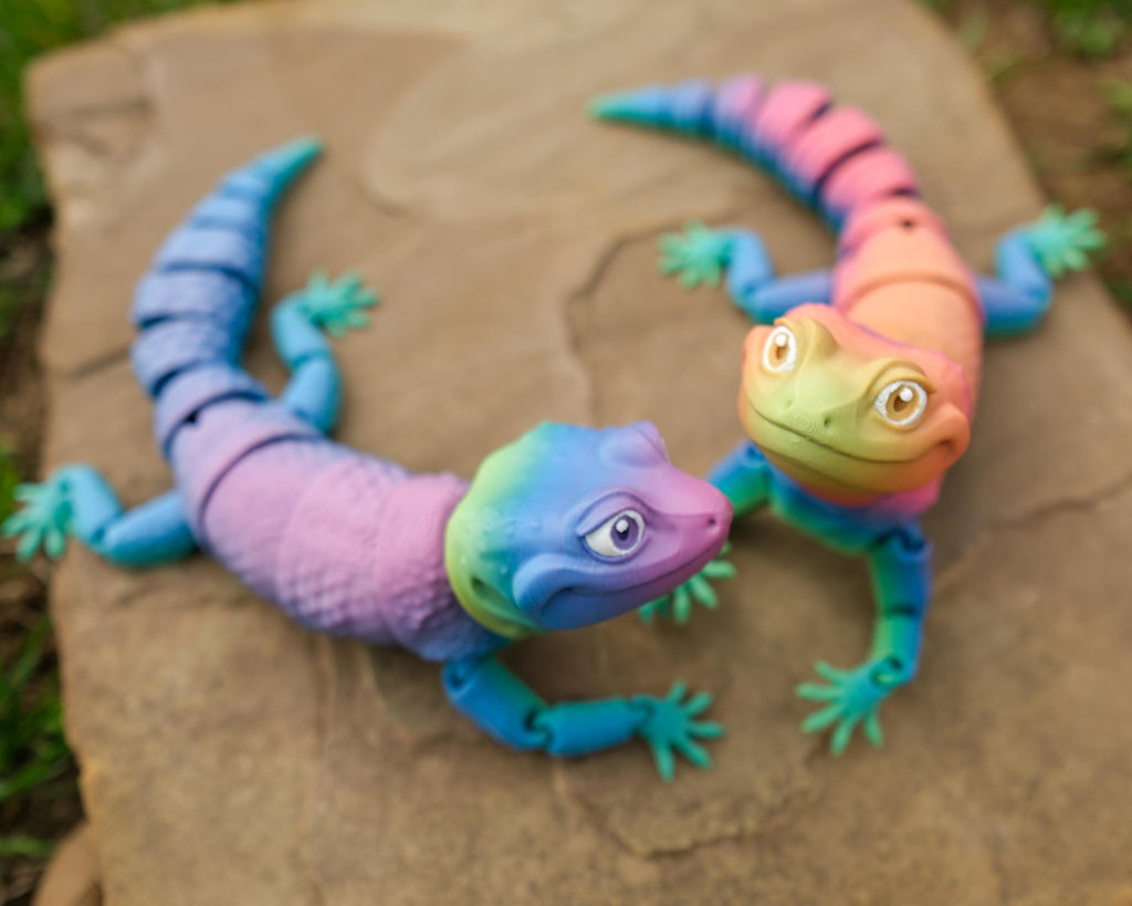 Leopard Gecko Toy Multicolor 3D Printed