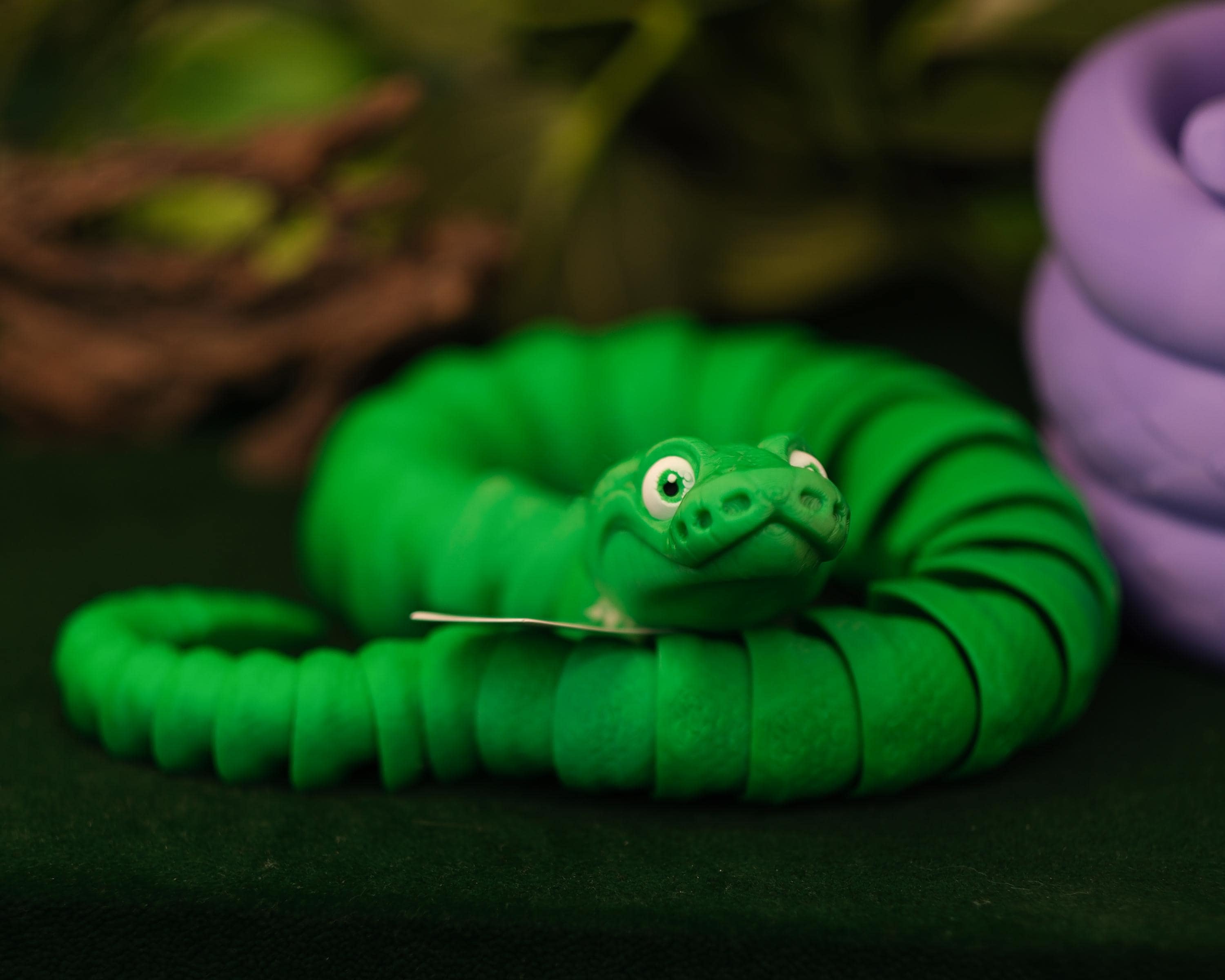 Ball Python Articulated Multicolor 3D Printed Toy - Multiple Colors