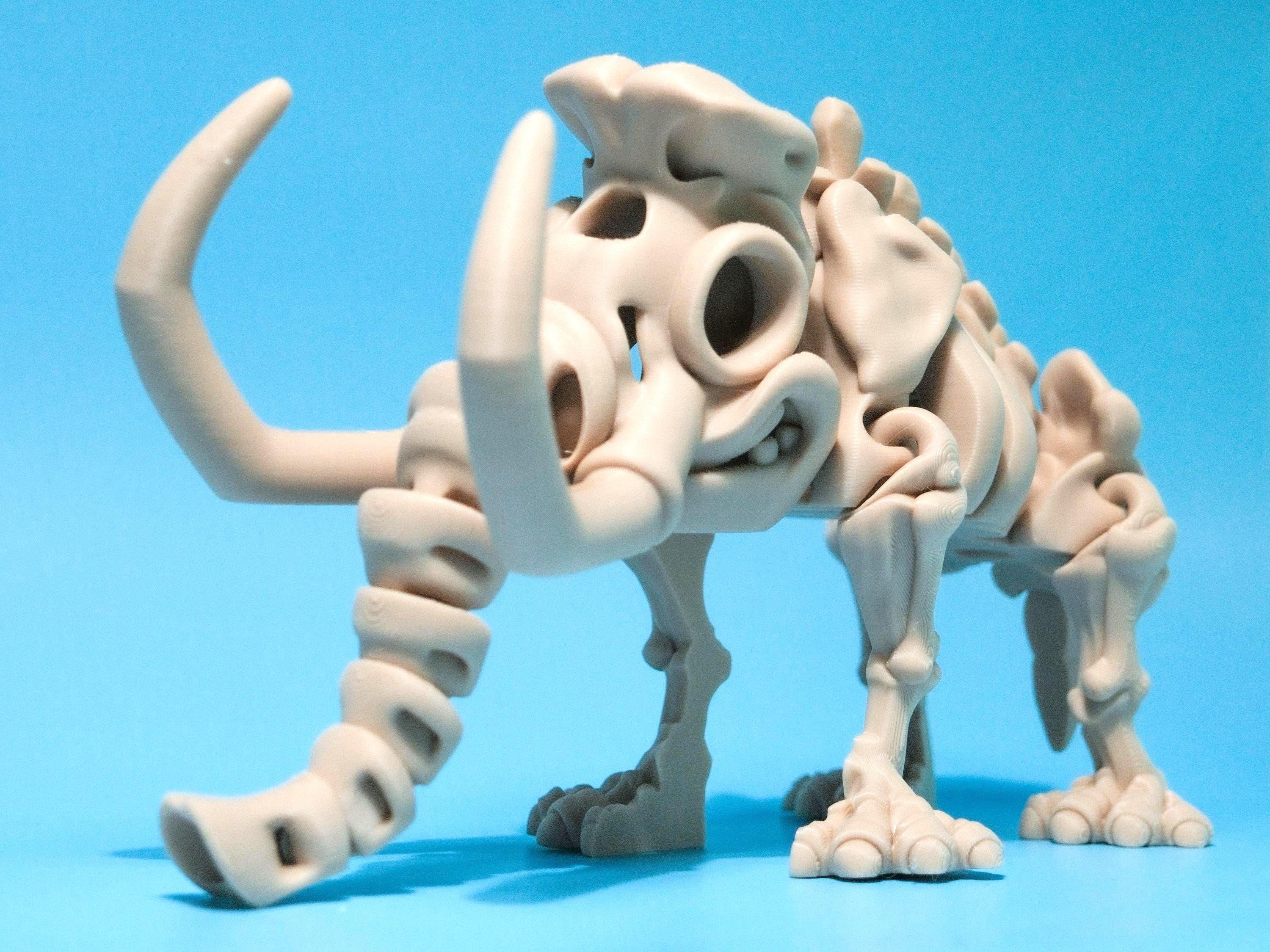 Flexi Skeleton Mammoth 3D printed toy