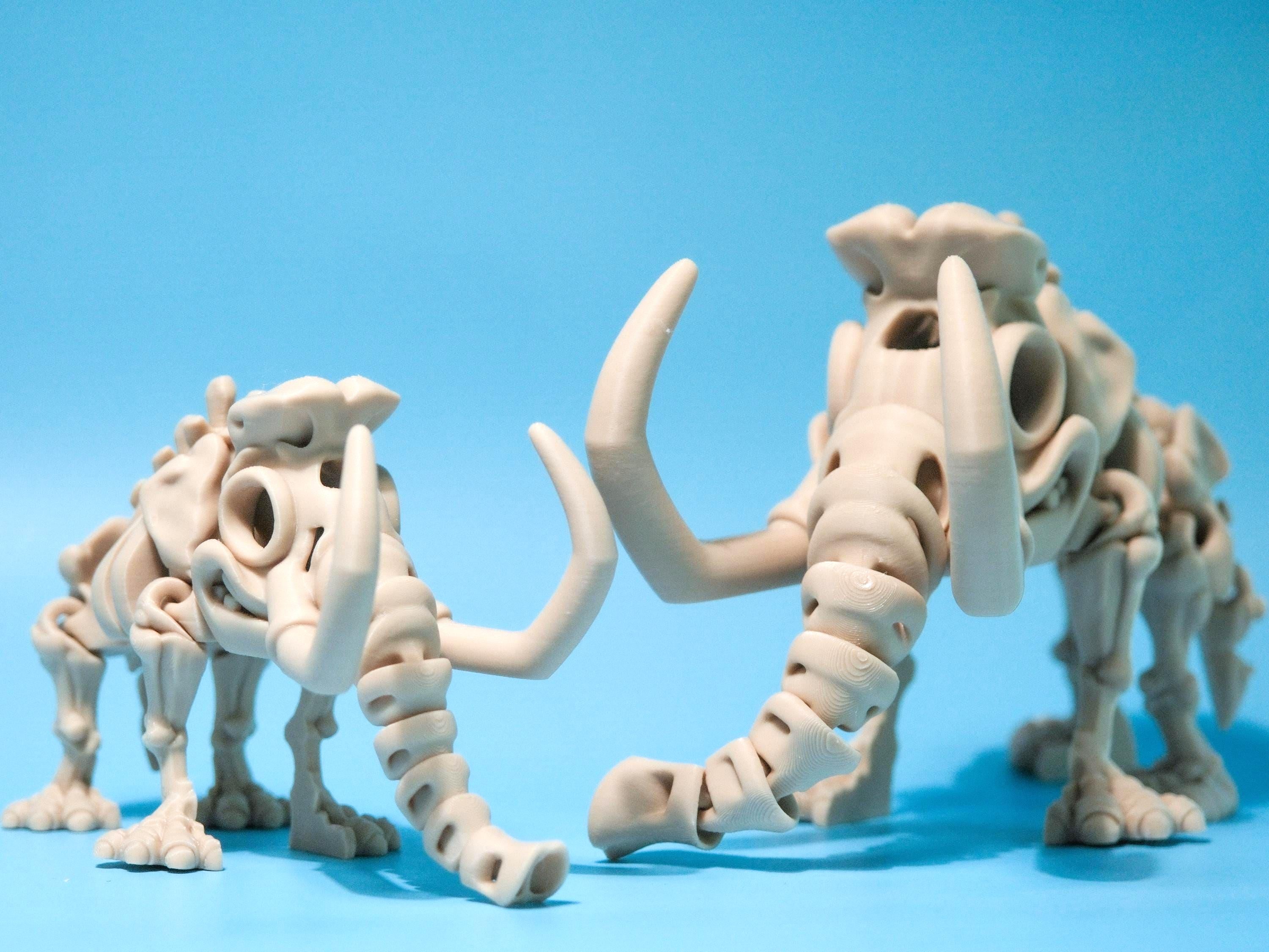 Flexi Skeleton Mammoth 3D printed toy