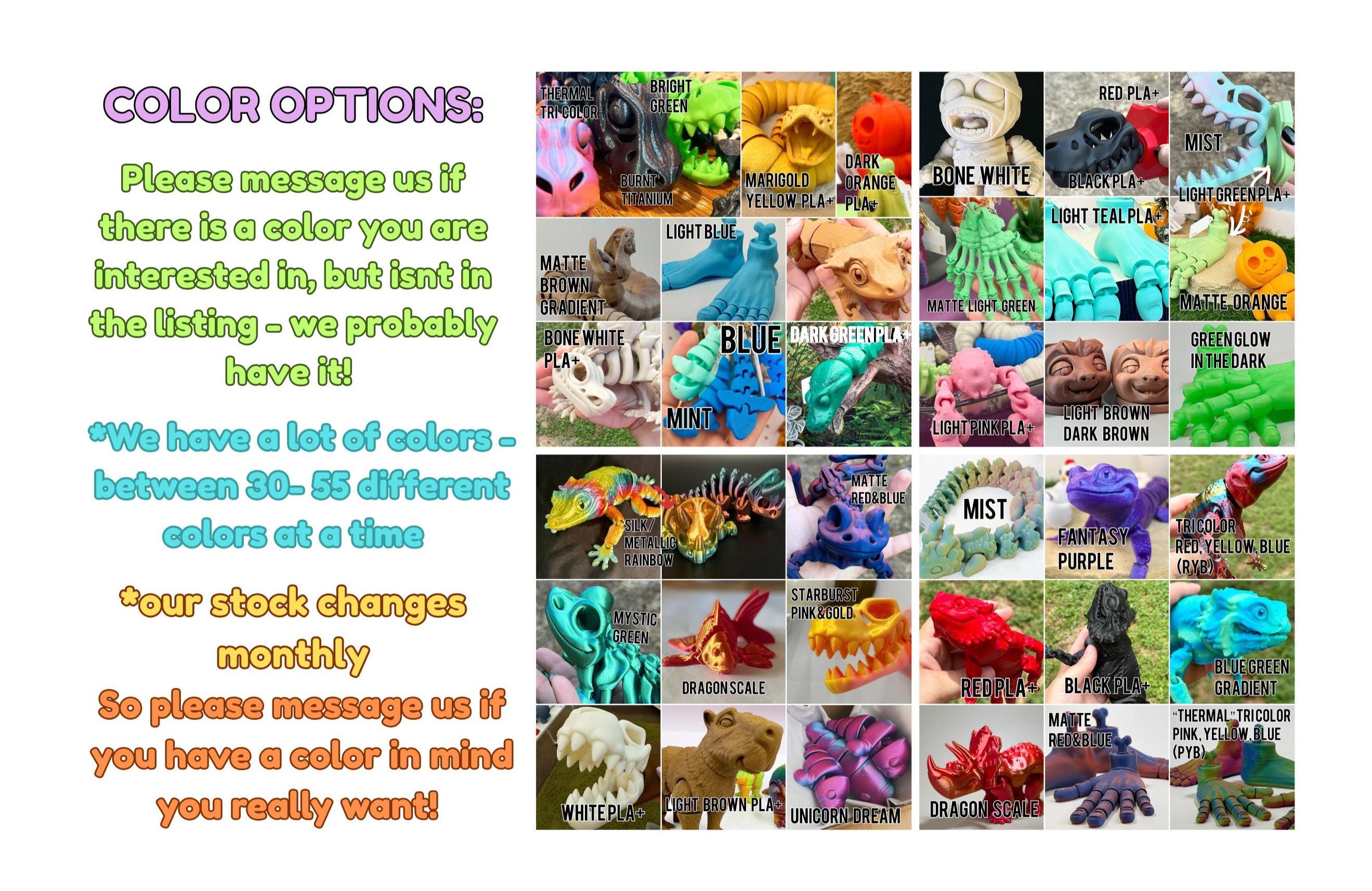 Crested Gecko Multicolor 3D Printed Toy