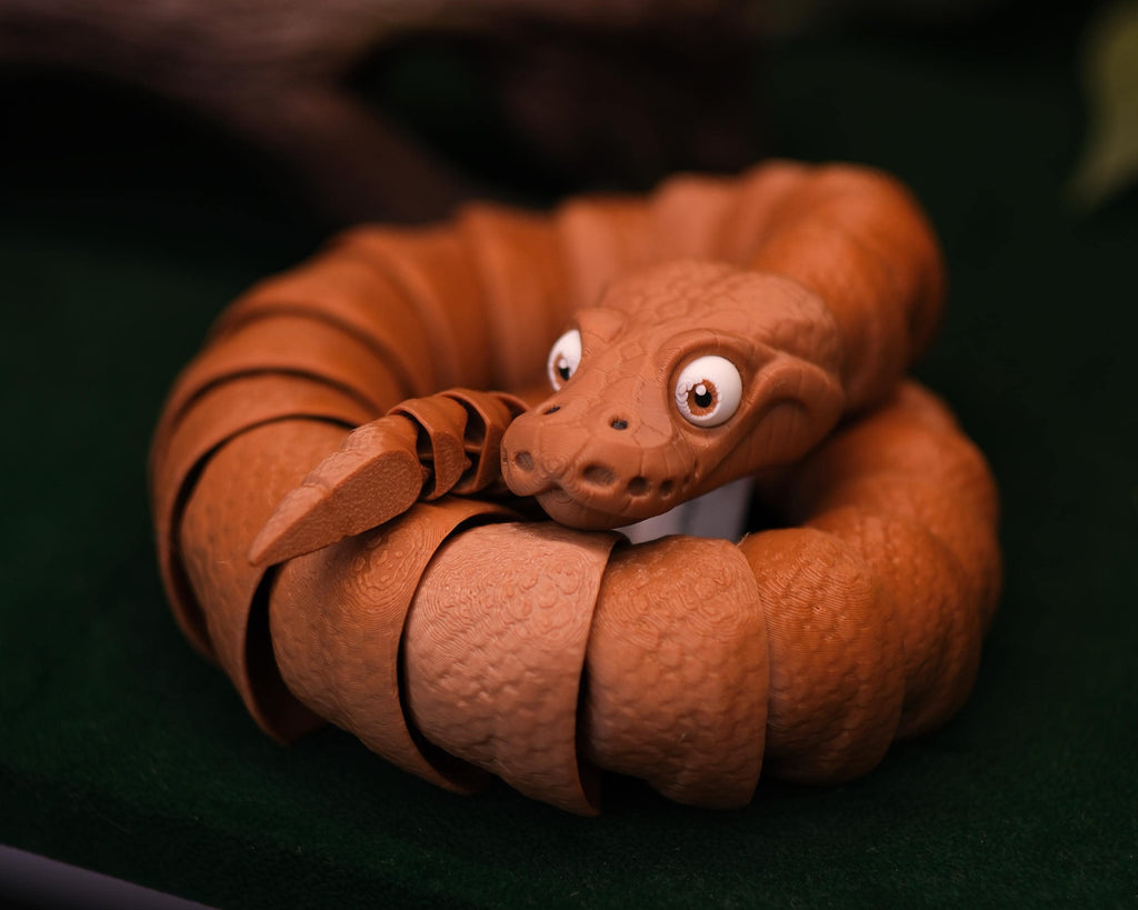 Ball Python Articulated Multicolor 3D Printed Toy