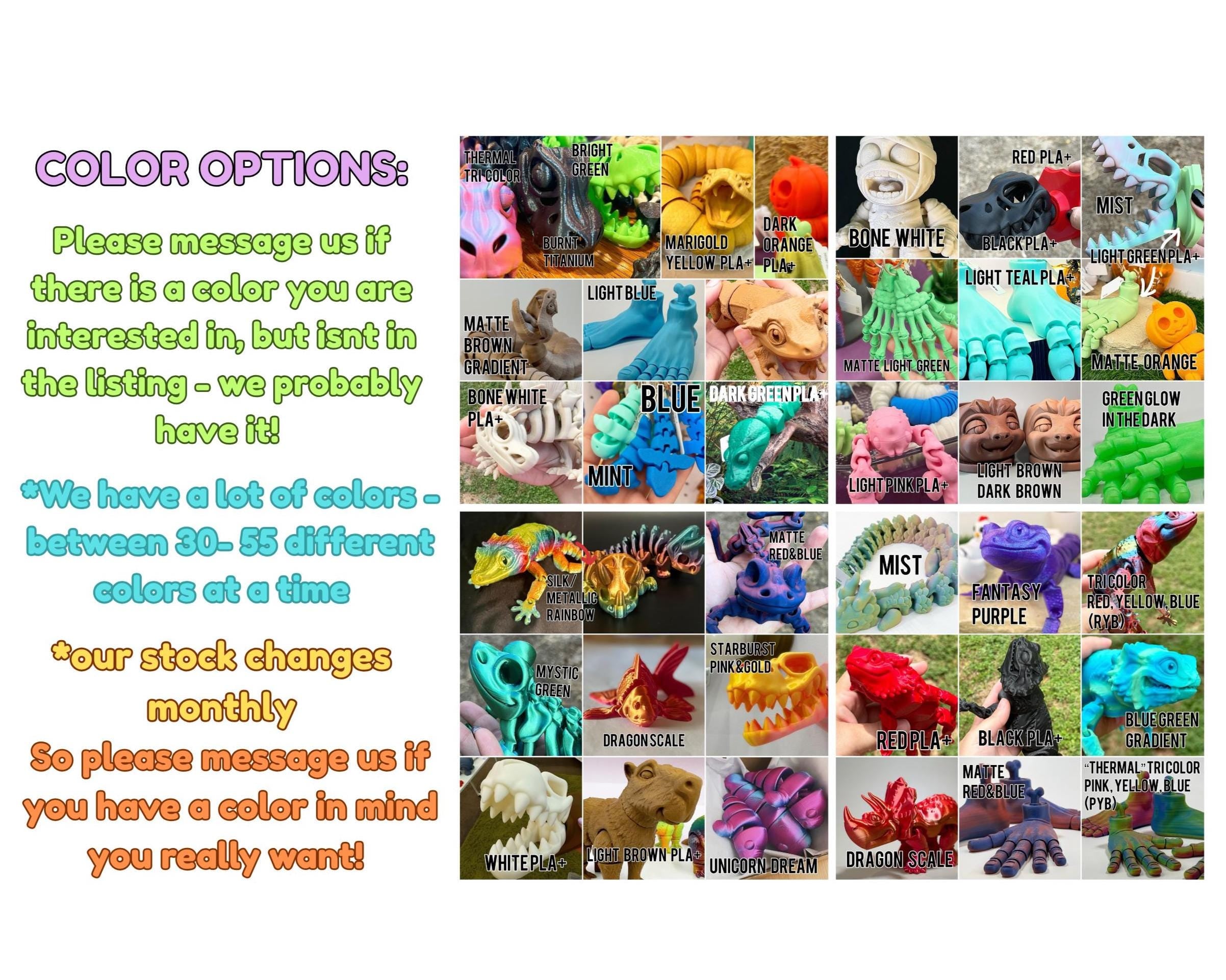 Leopard Gecko Toy Multicolor 3D Printed