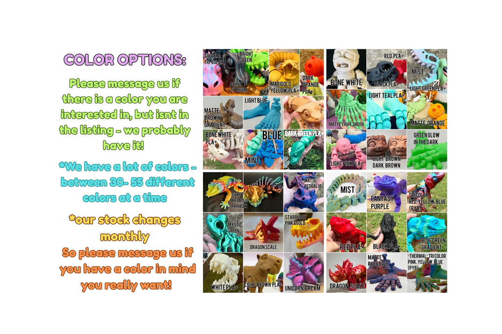Ball Python Articulated Multicolor 3D Printed Toy - Multiple Colors