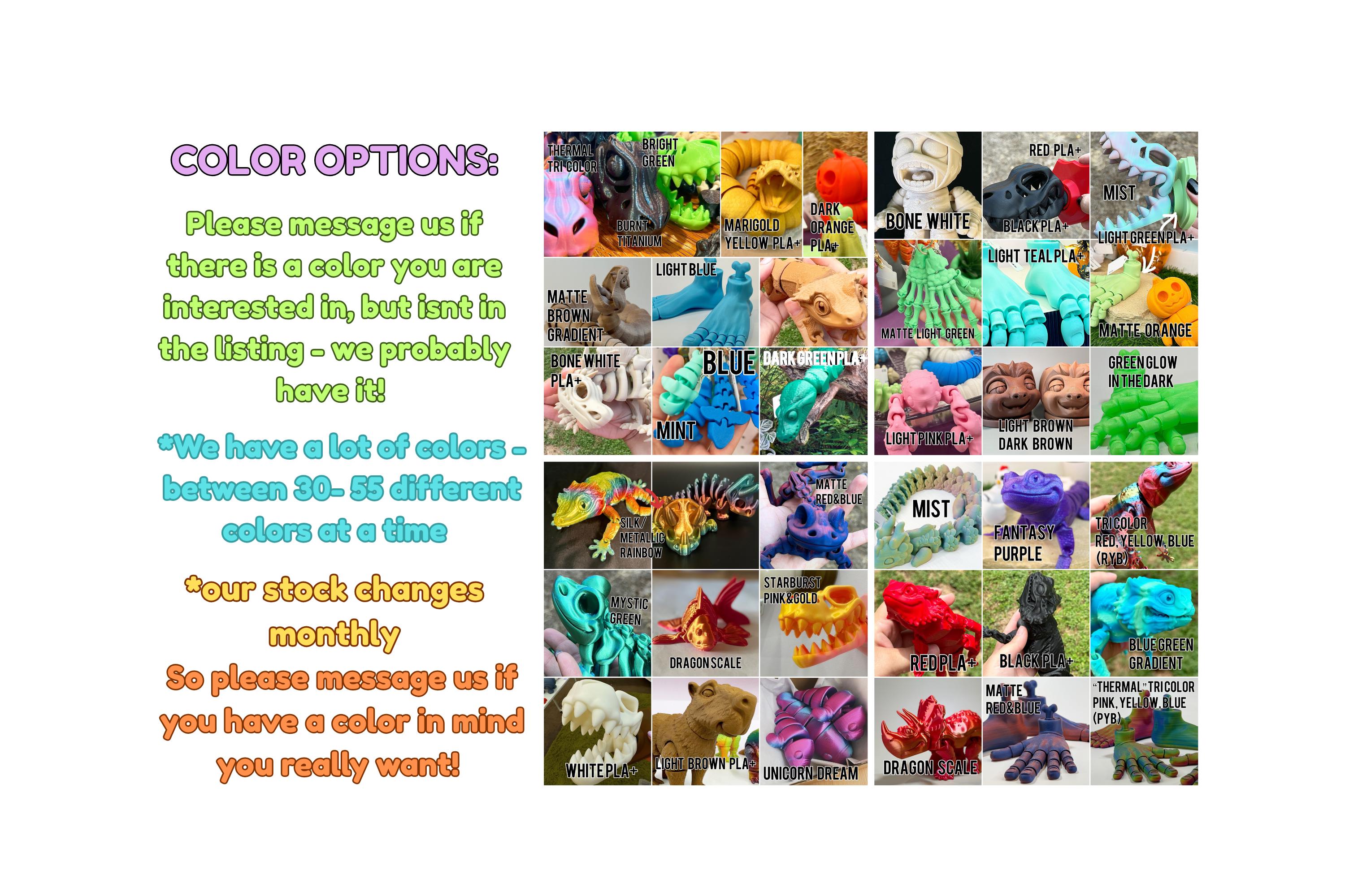 Ball Python Articulated Multicolor 3D Printed Toy - Multiple Colors