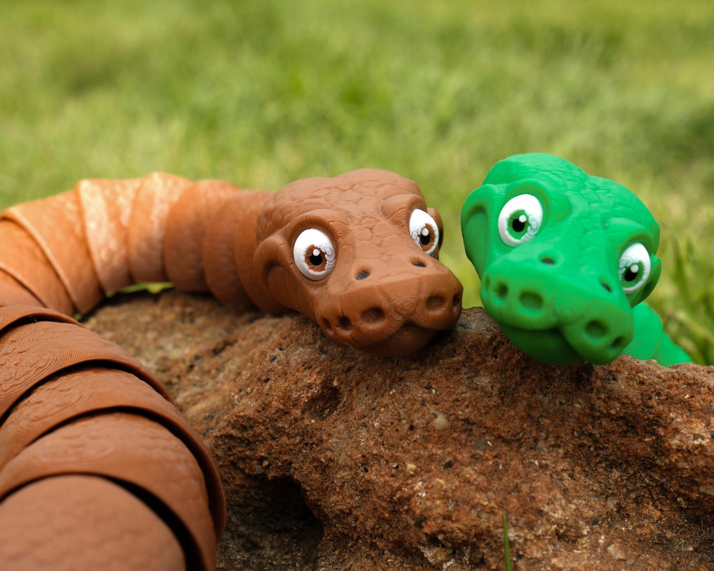 Ball Python Articulated Multicolor 3D Printed Toy - Multiple Colors