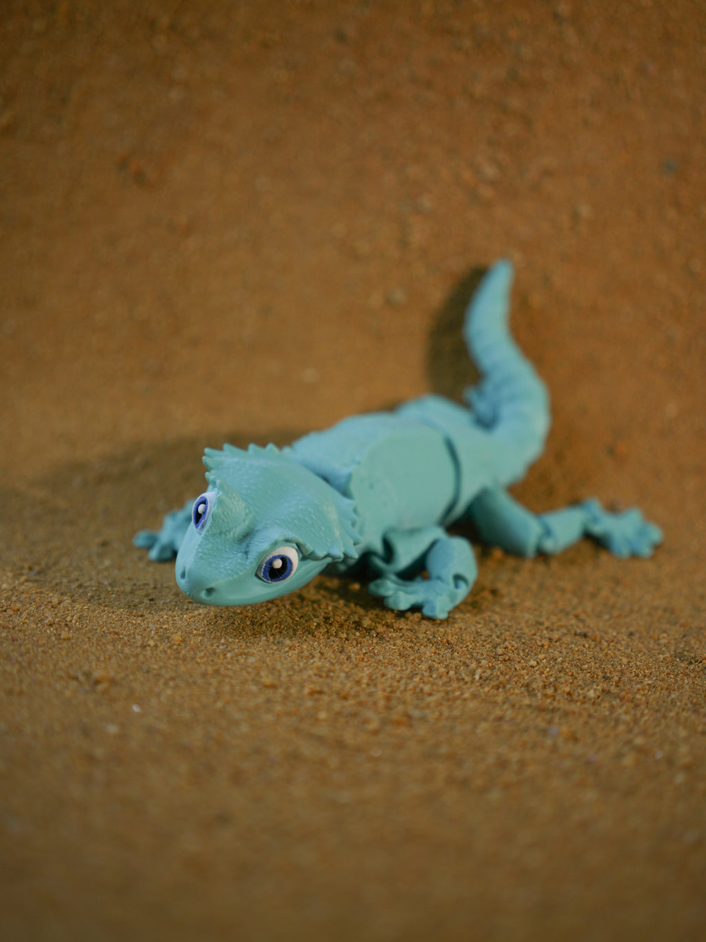 Crested Gecko Articulated 3D Printed Toy - Robins Egg Blue