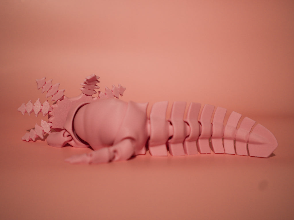 Pink Axolotl 3D Printed Articulated Toy