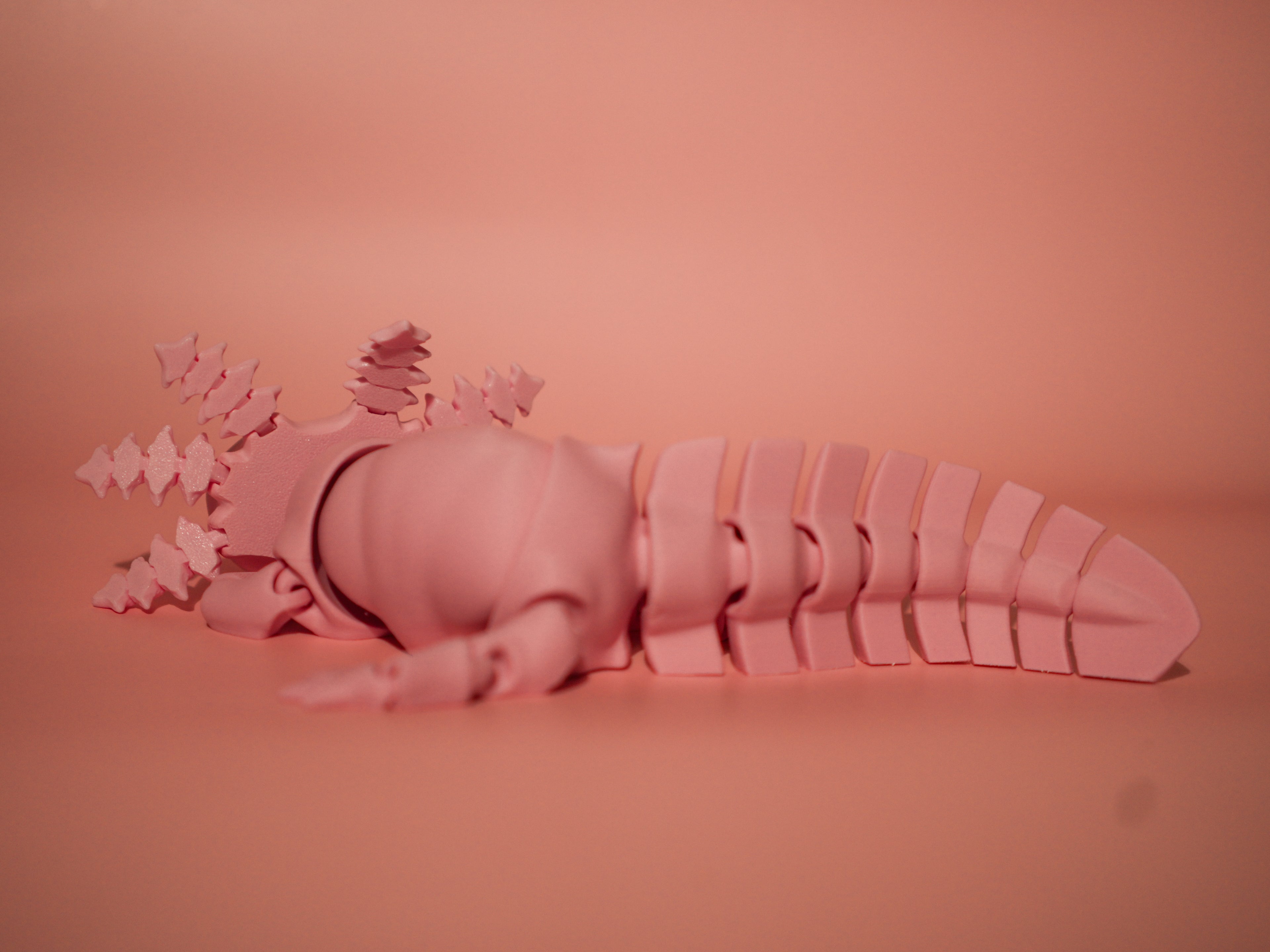 Pink Axolotl 3D Printed Articulated Toy