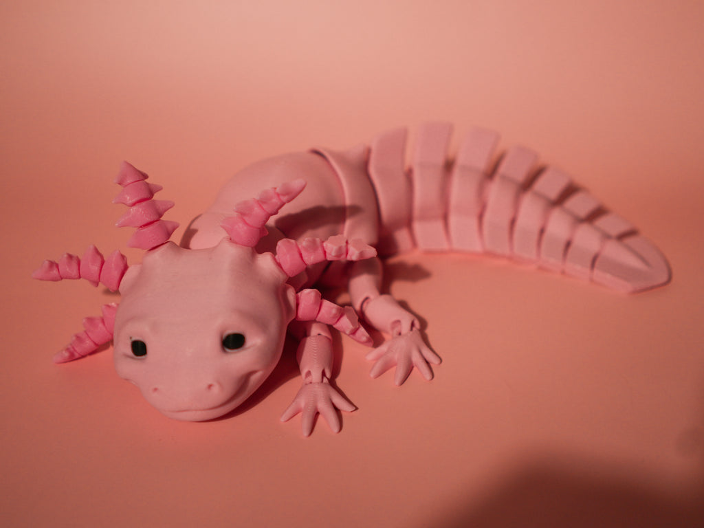 Pink Axolotl 3D Printed Articulated Toy