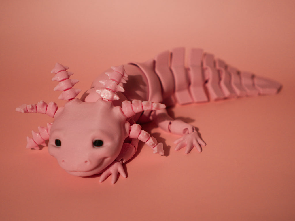 Pink Axolotl 3D Printed Articulated Toy