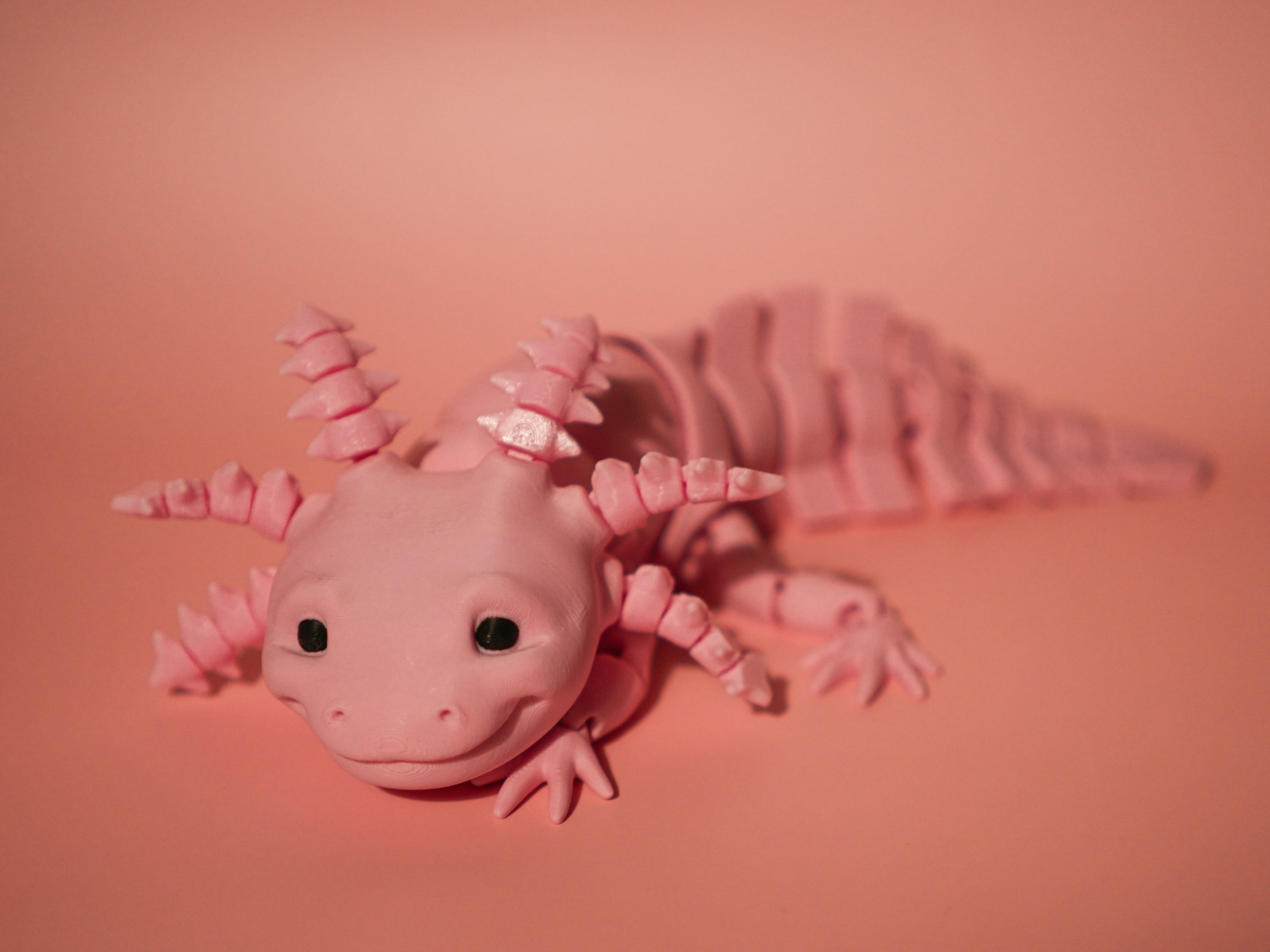 Pink Axolotl 3D Printed Articulated Toy