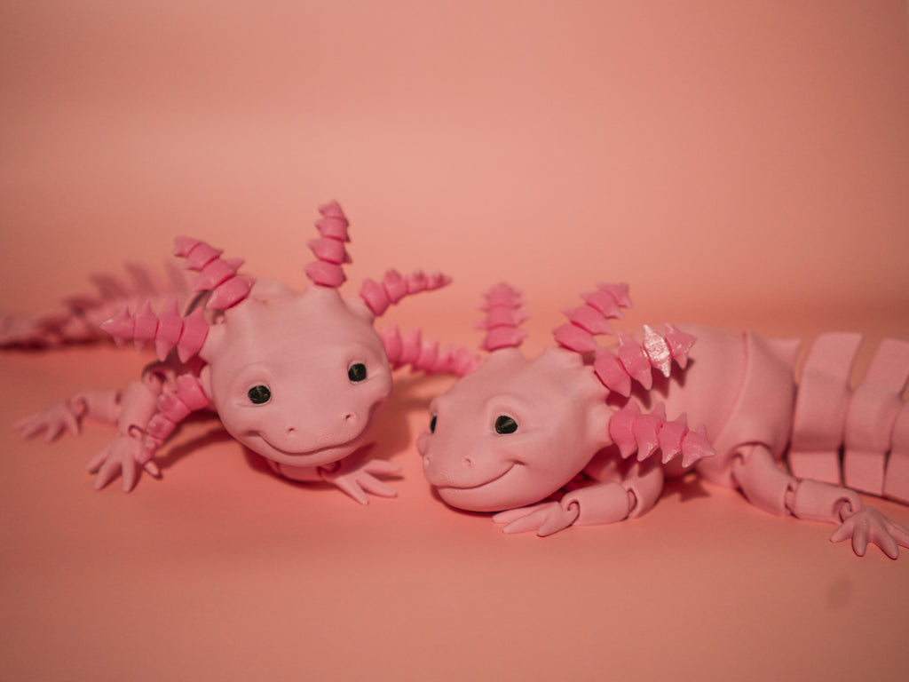 Pink Axolotl 3D Printed Articulated Toy