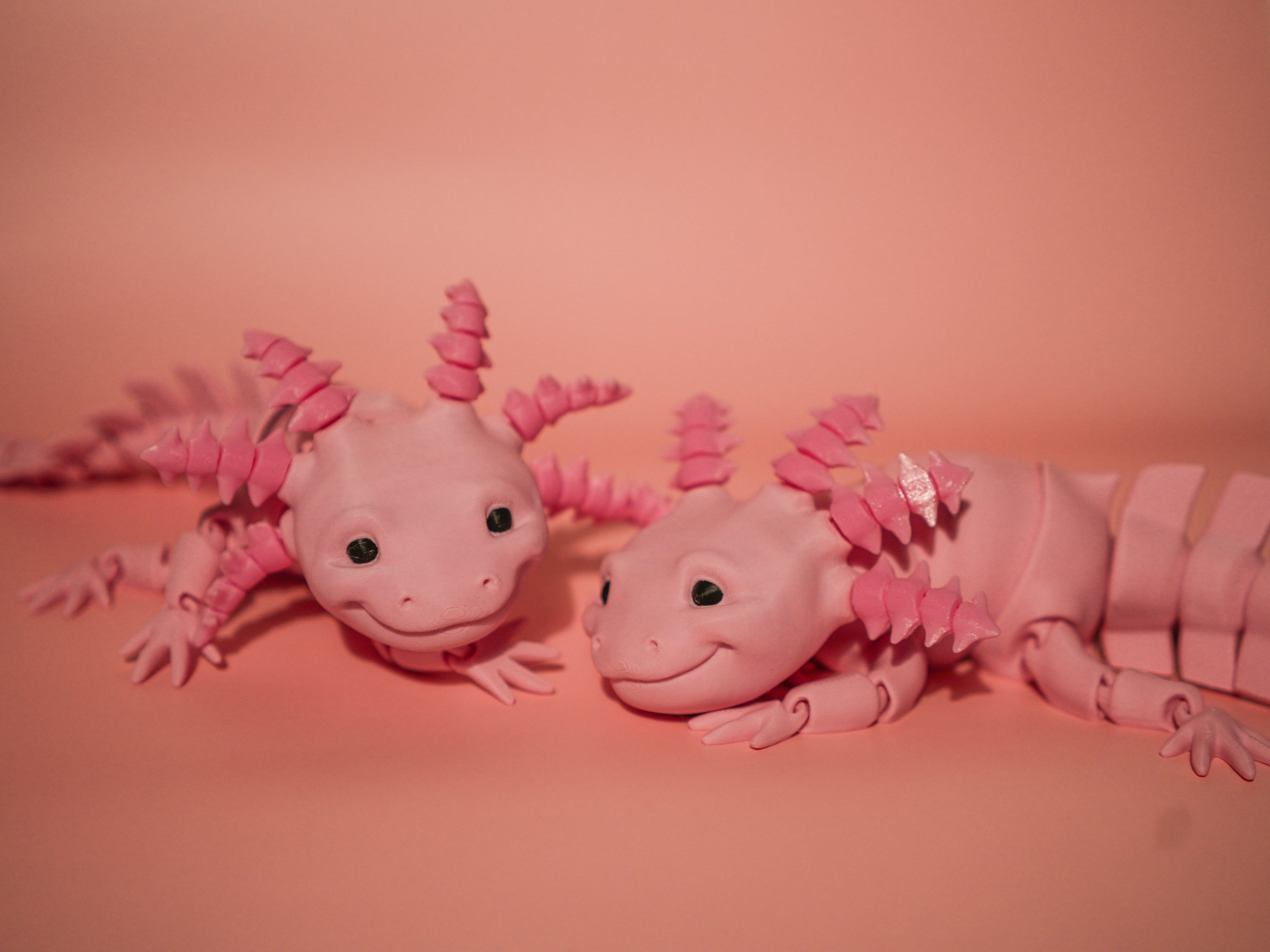 Pink Axolotl 3D Printed Articulated Toy