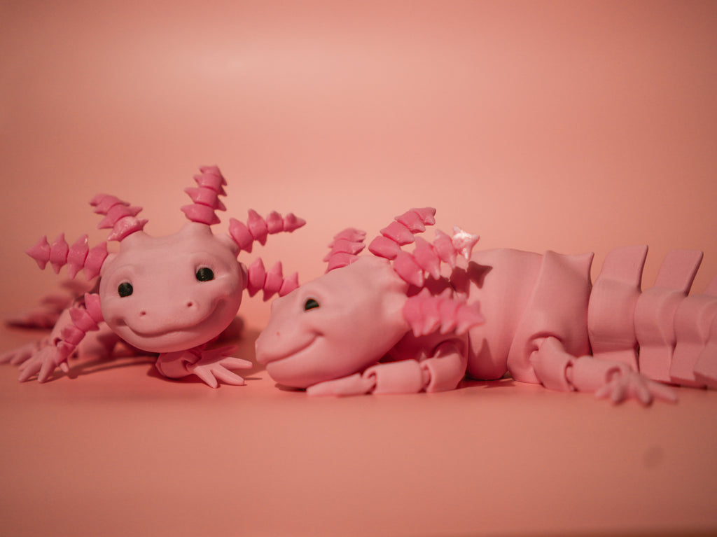 Pink Axolotl 3D Printed Articulated Toy