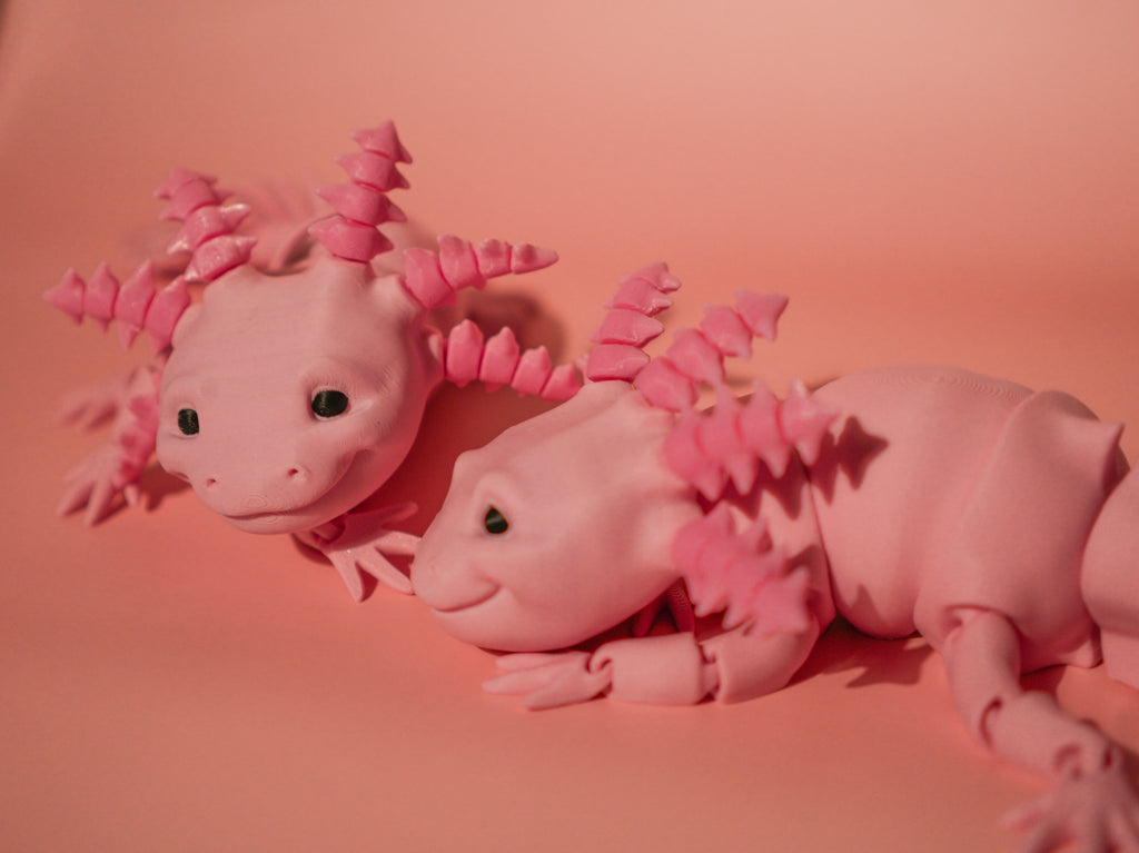Pink Axolotl 3D Printed Articulated Toy