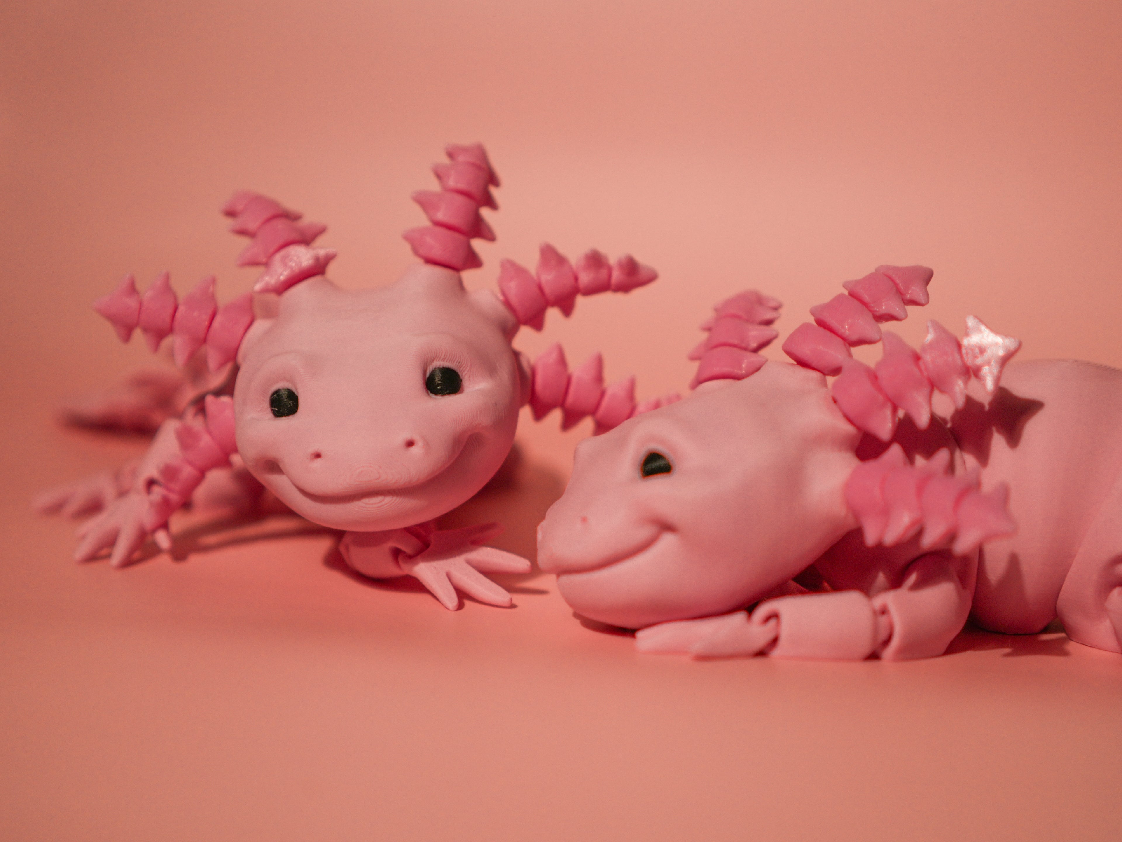Pink Axolotl 3D Printed Articulated Toy