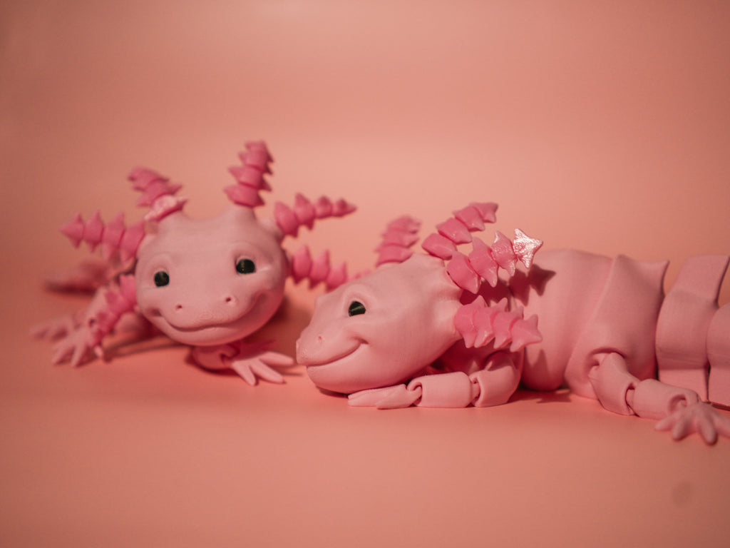 Pink Axolotl 3D Printed Articulated Toy