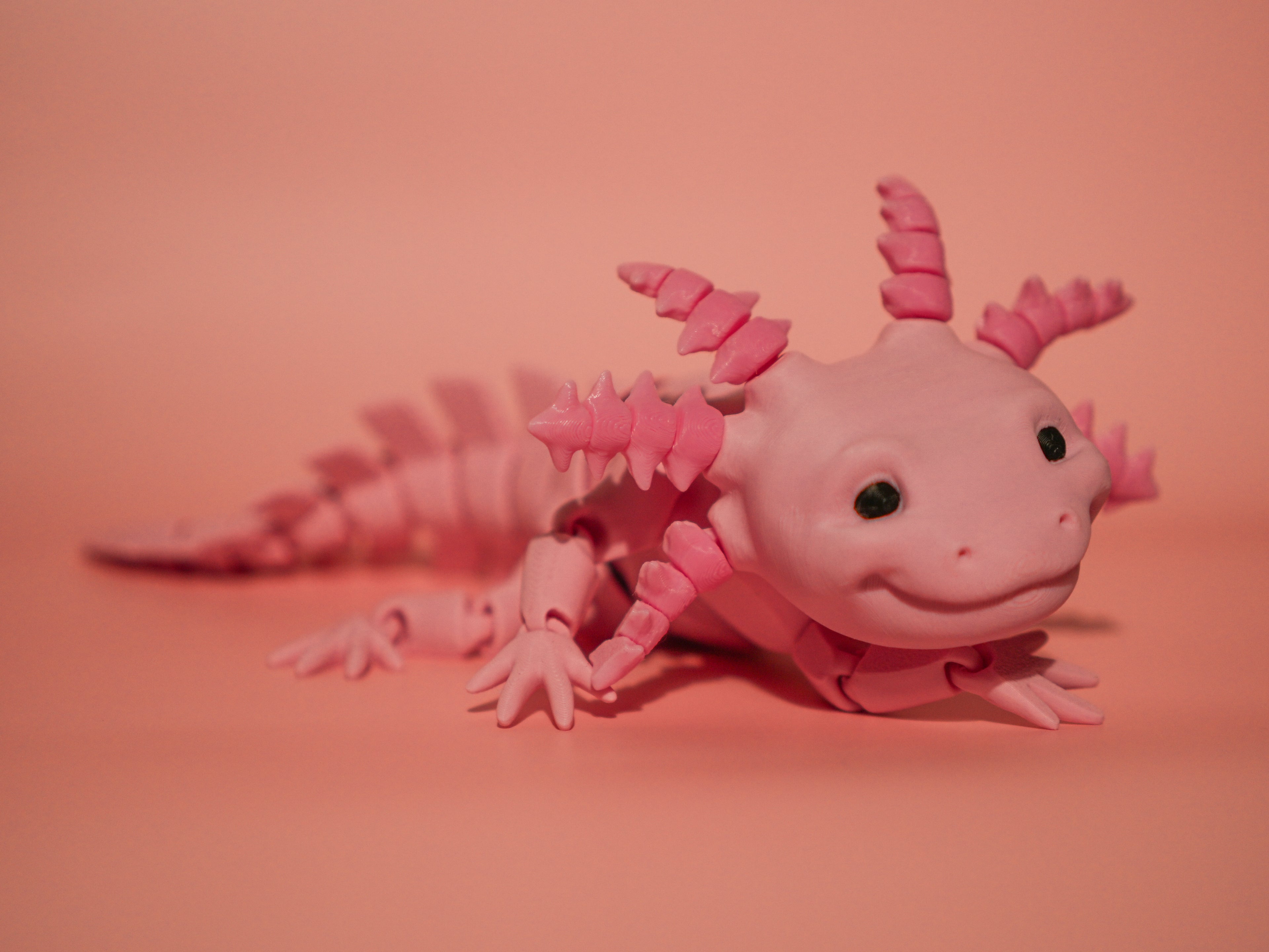 Pink Axolotl 3D Printed Articulated Toy