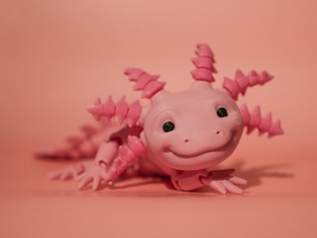 Pink Axolotl 3D Printed Articulated Toy