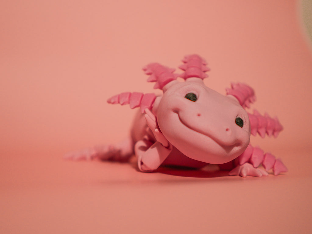 Pink Axolotl 3D Printed Articulated Toy
