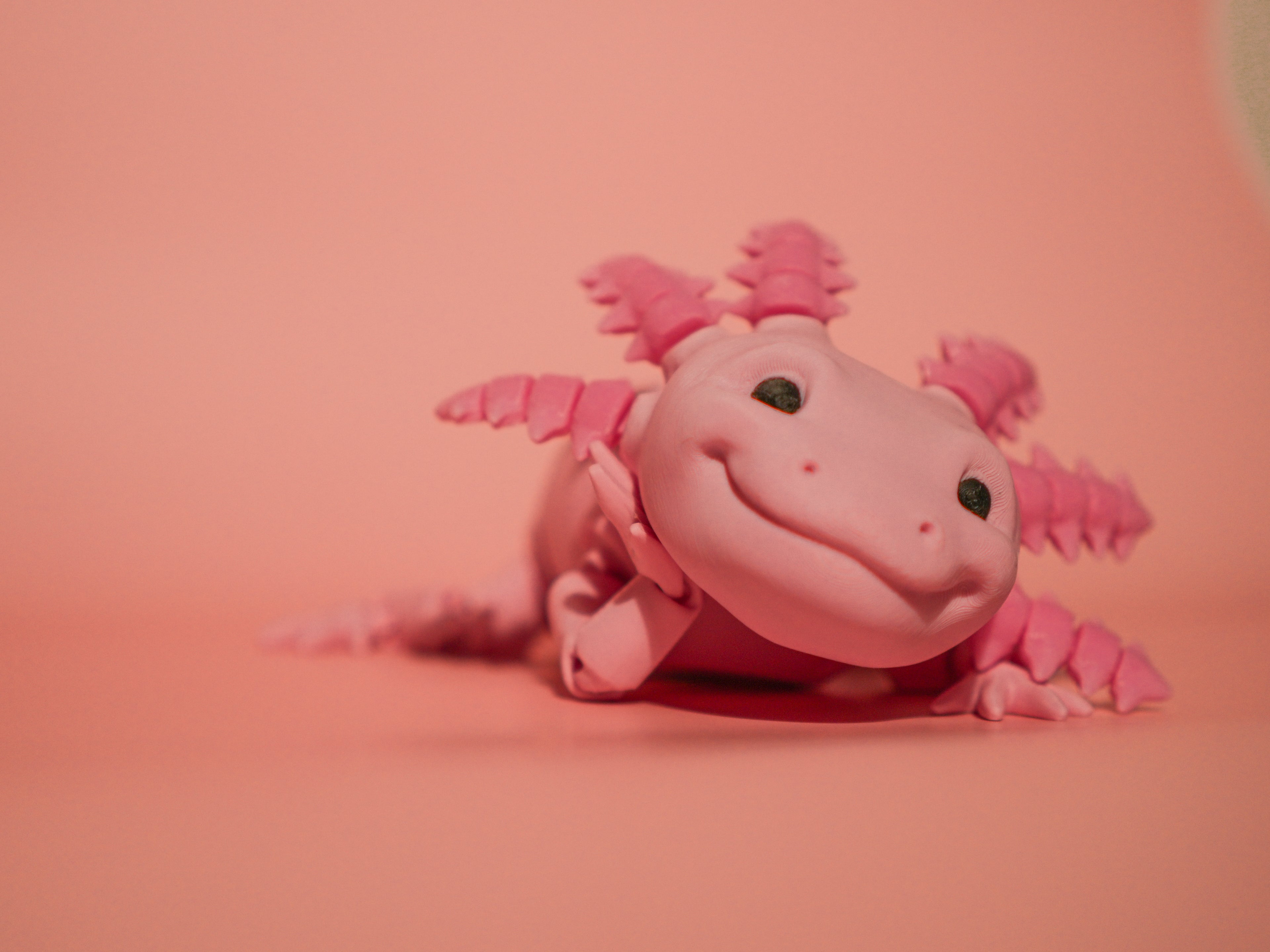 Pink Axolotl 3D Printed Articulated Toy