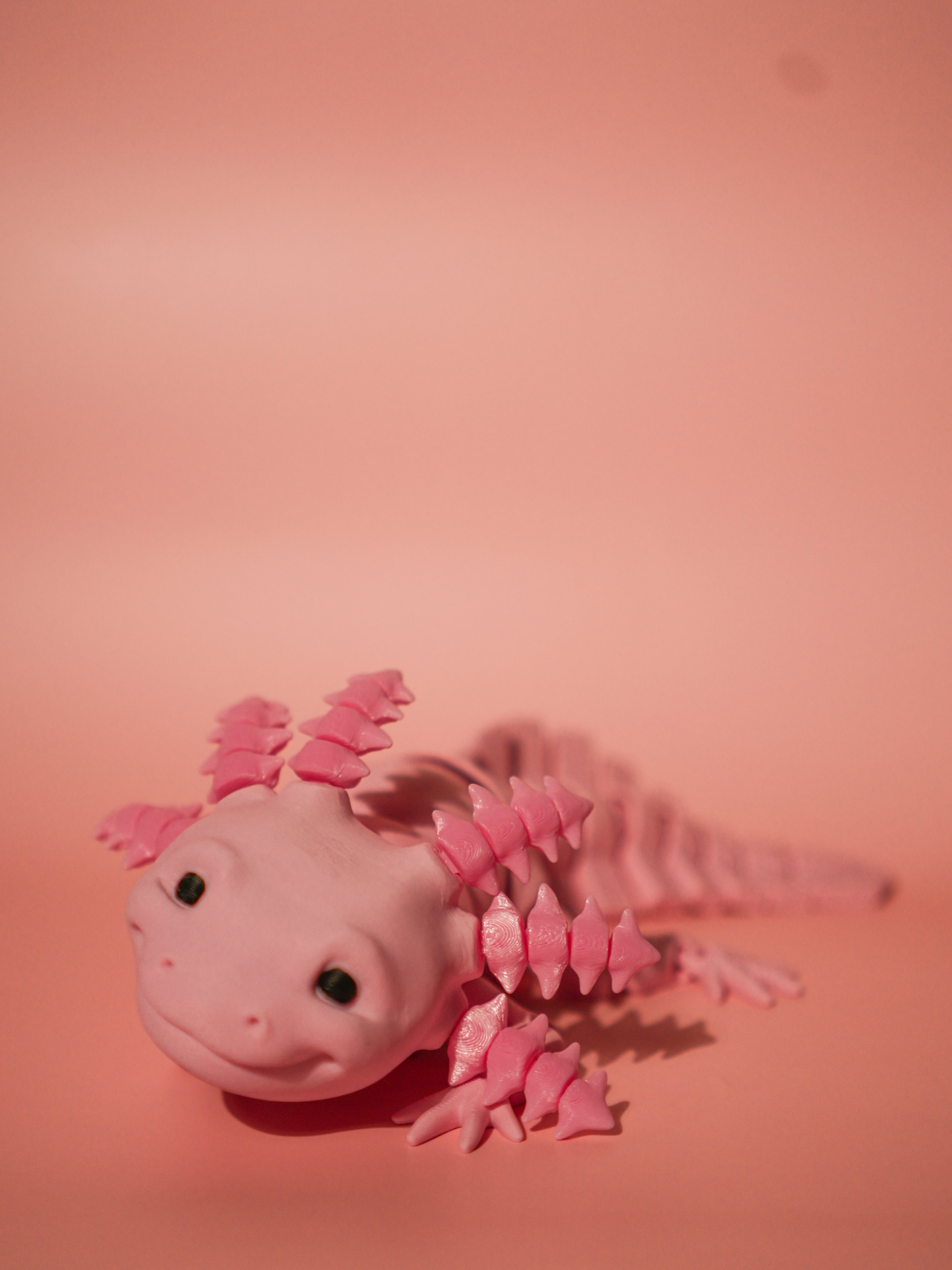 Pink Axolotl 3D Printed Articulated Toy