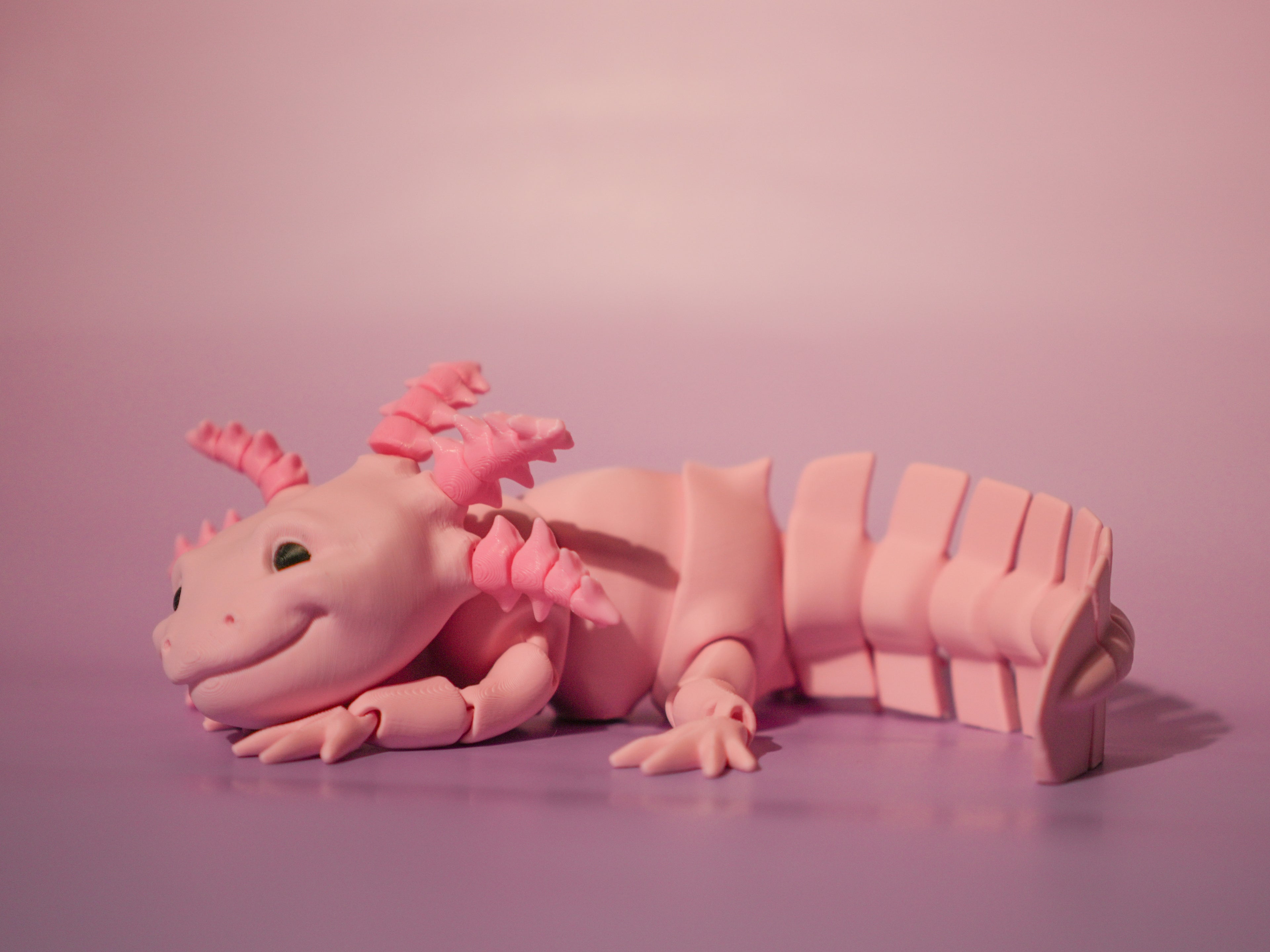 Pink Axolotl 3D Printed Articulated Toy