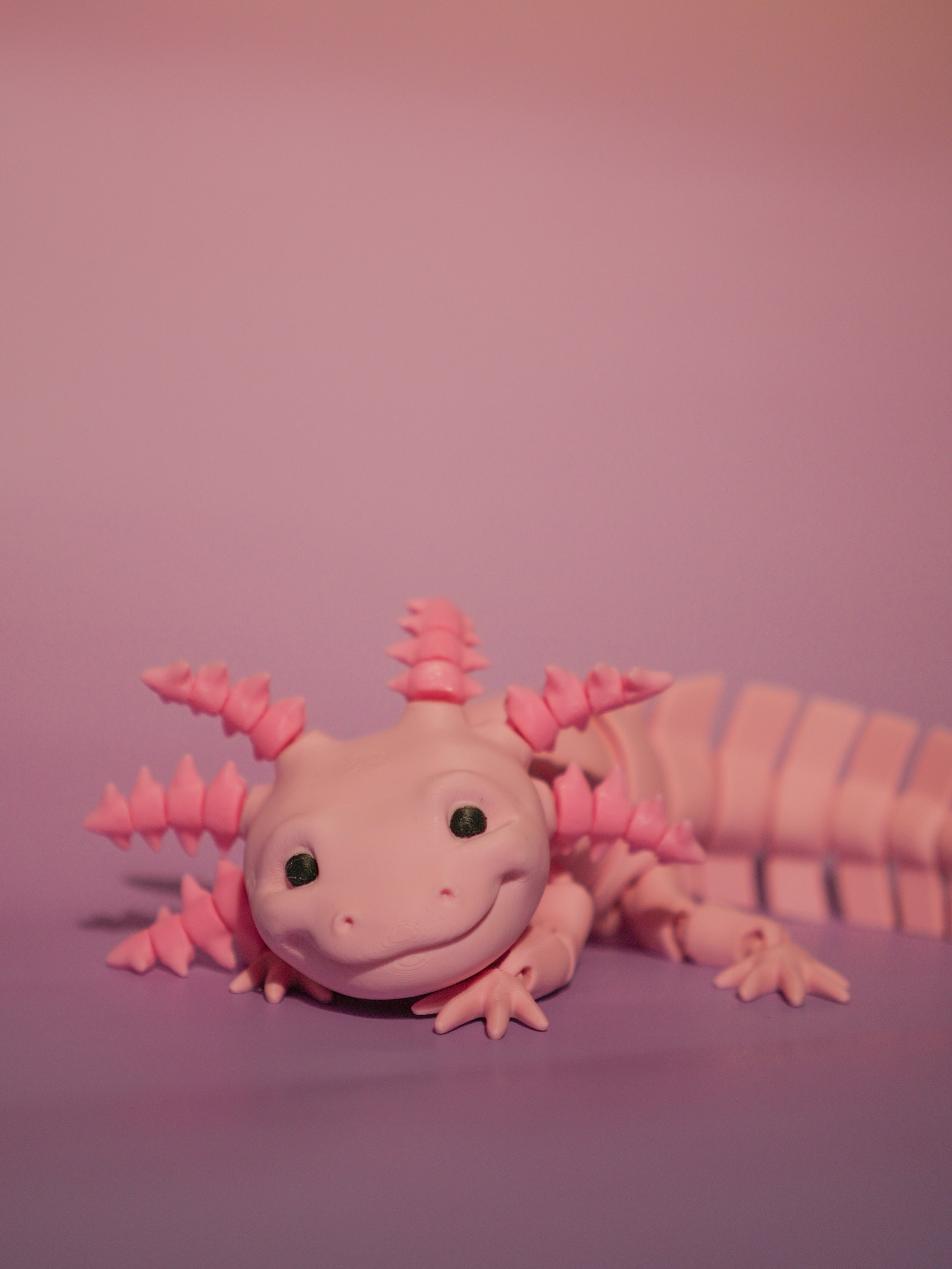 Pink Axolotl 3D Printed Articulated Toy