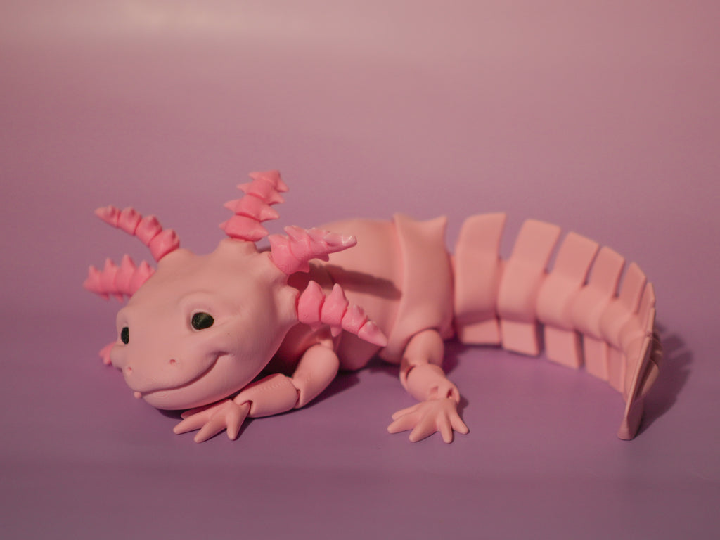 Pink Axolotl 3D Printed Articulated Toy