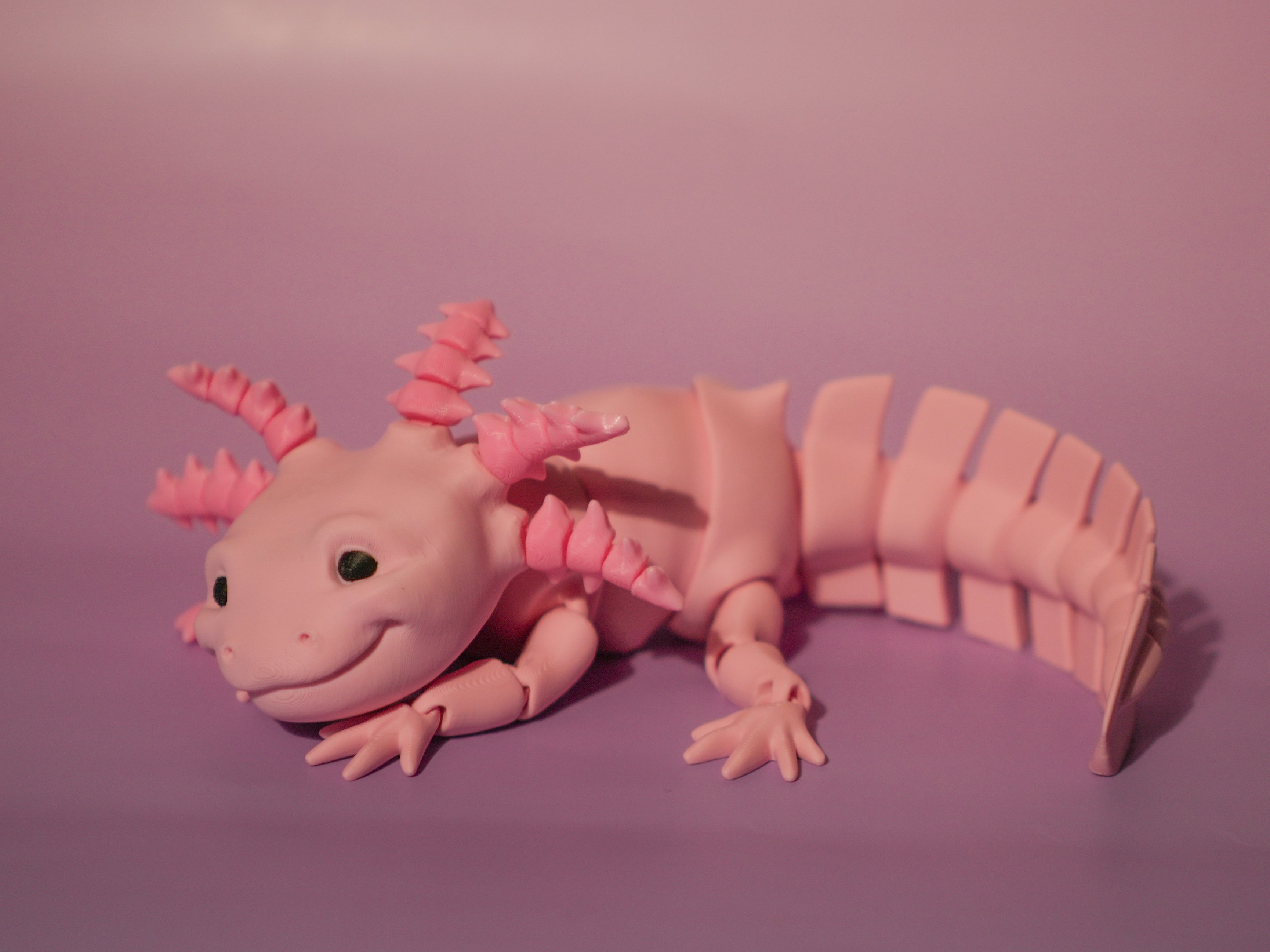 Pink Axolotl 3D Printed Articulated Toy