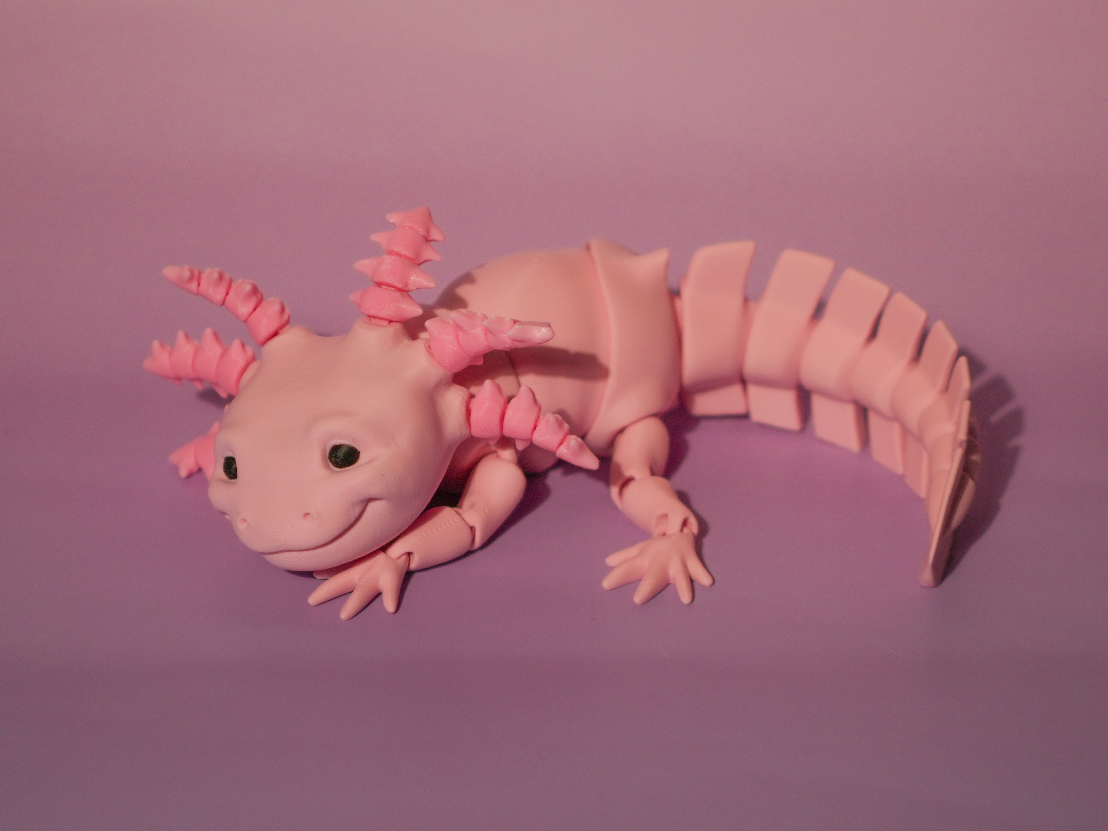 Pink Axolotl 3D Printed Articulated Toy