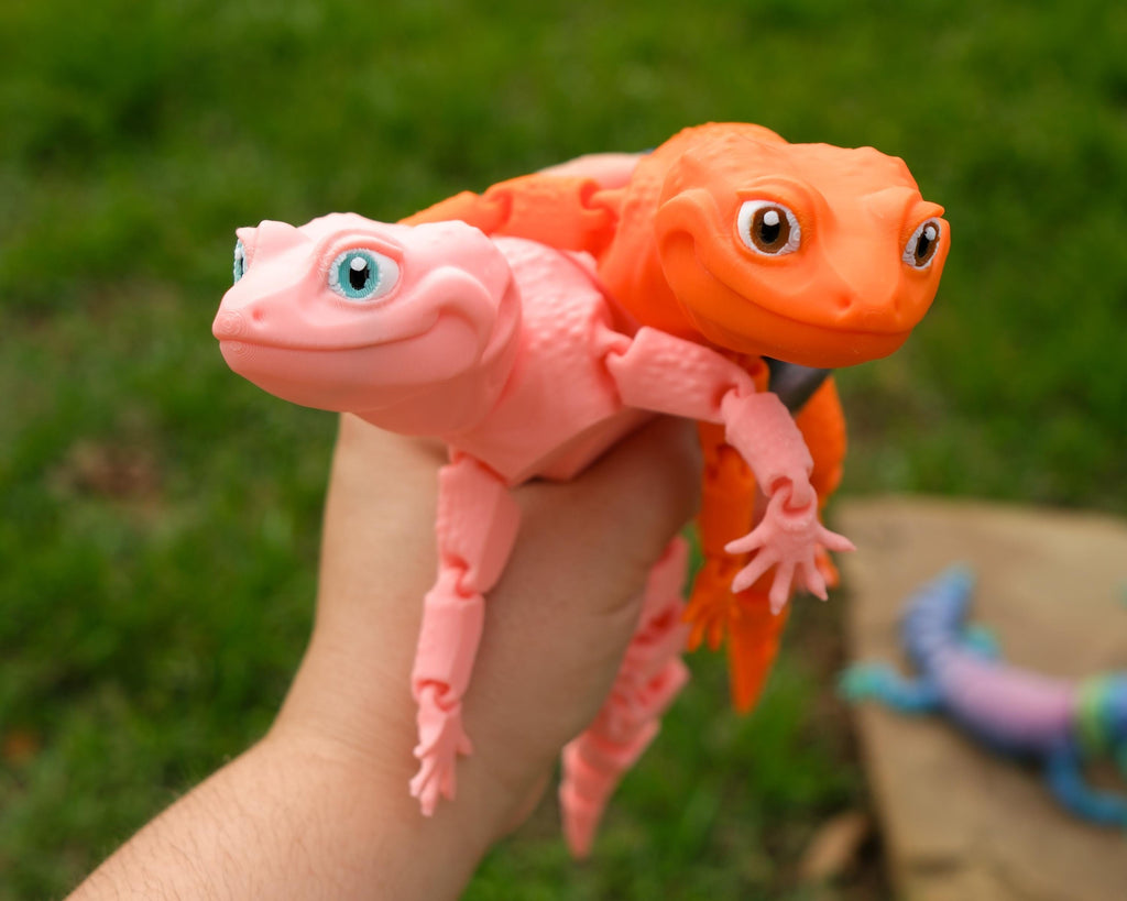 Leopard Gecko Toy Multicolor 3D Printed