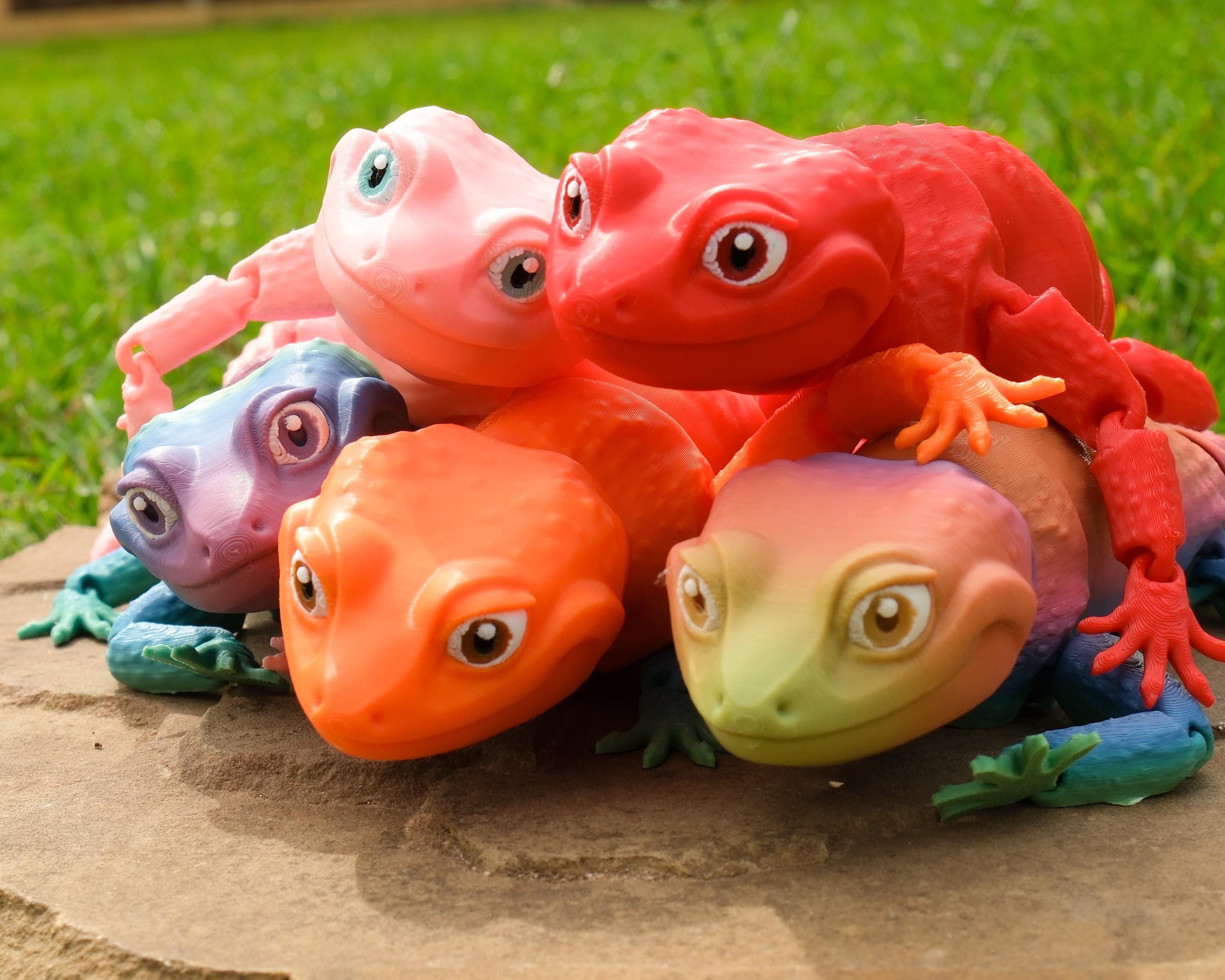 Leopard Gecko Toy Multicolor 3D Printed