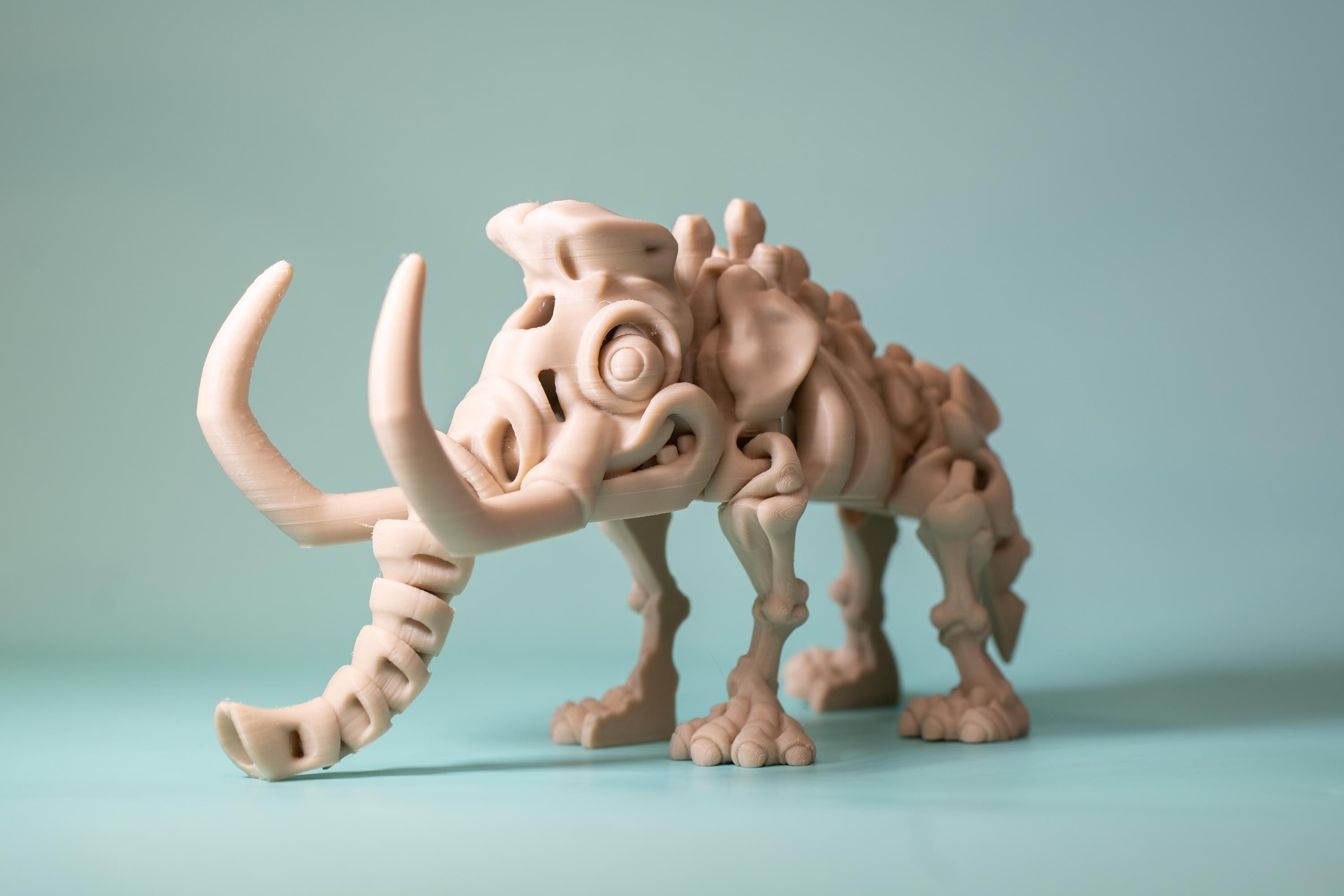 Flexi Skeleton Mammoth 3D printed toy